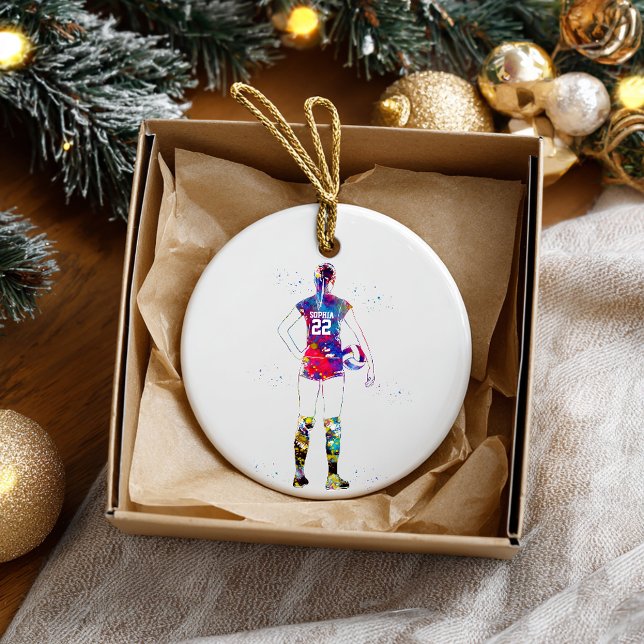 Female Volleyball Player Ceramic Ornament (Creator Uploaded)