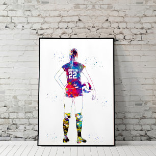 Female Volleyball Player Poster