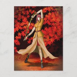 Female Warrior with Sword Postcard