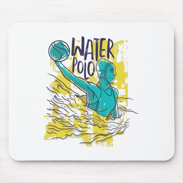 Female water polo player mouse pad (Front)