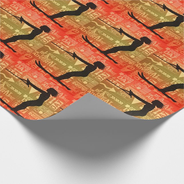 Female Water Skier Great Adventure Typography Wrapping Paper (Corner)