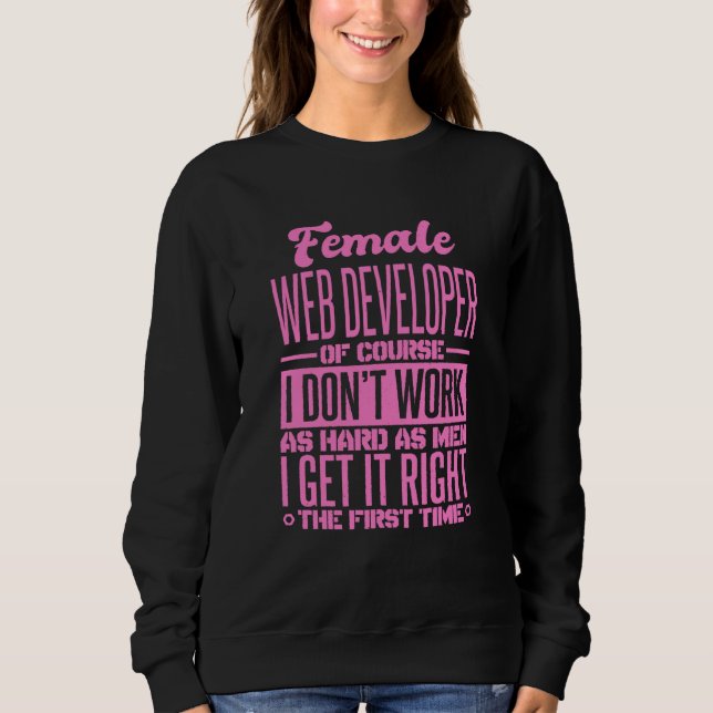 Female Web Developer Get It Right The First Time Sweatshirt (Front)