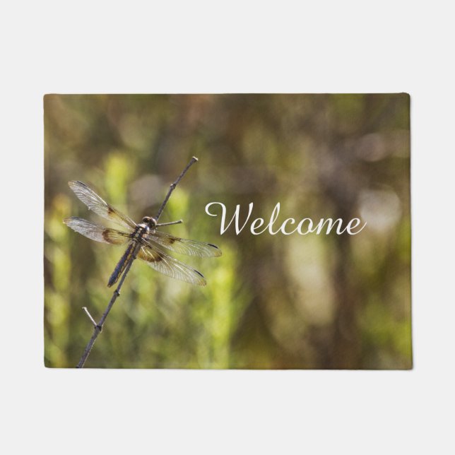 Female Widow Skimmer on a stick Doormat (Front)