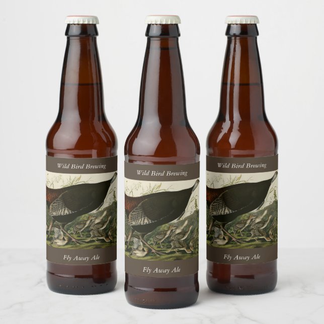 Female Wild Turkey from Audubon's Birds of America Beer Bottle Label (Bottles)