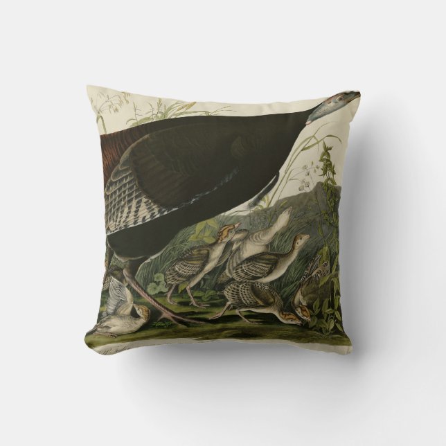 Female Wild Turkey from Audubon's Birds of America Cushion (Front)