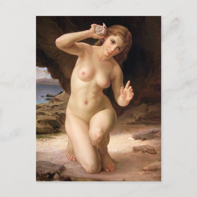 Female with Shell - Bouguereau Postcard (Front)