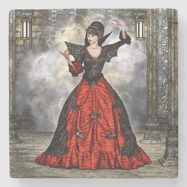 Female Wizard Stone Coaster (Front)