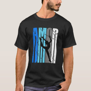 Female Womens Baton Twirling Blue Amor Quotes T-Shirt