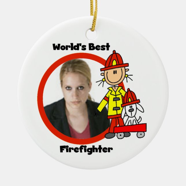Female World's Best Firefighter Ornament (Front)