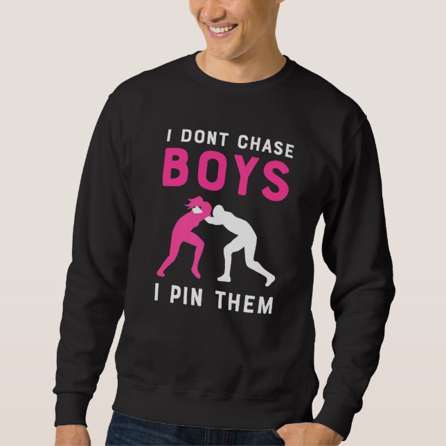 Female Wrestler Girl Motif Wrestling Sweatshirt (Front)