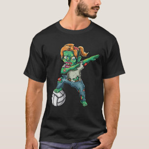 Female Zombie Girls Halloween Volleyball Team Play T-Shirt