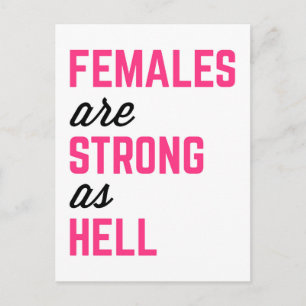 Females Strong Hell Gym Quote Postcard