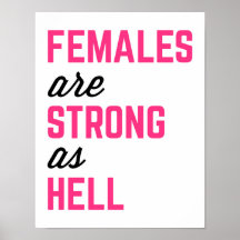Females Strong Hell Gym Quote