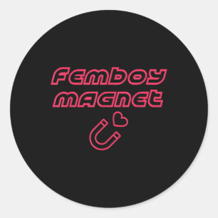 Femboy Magnet Design Classic Round Sticker