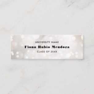 Femine White Bokeh Pearl Graduation Name Insert