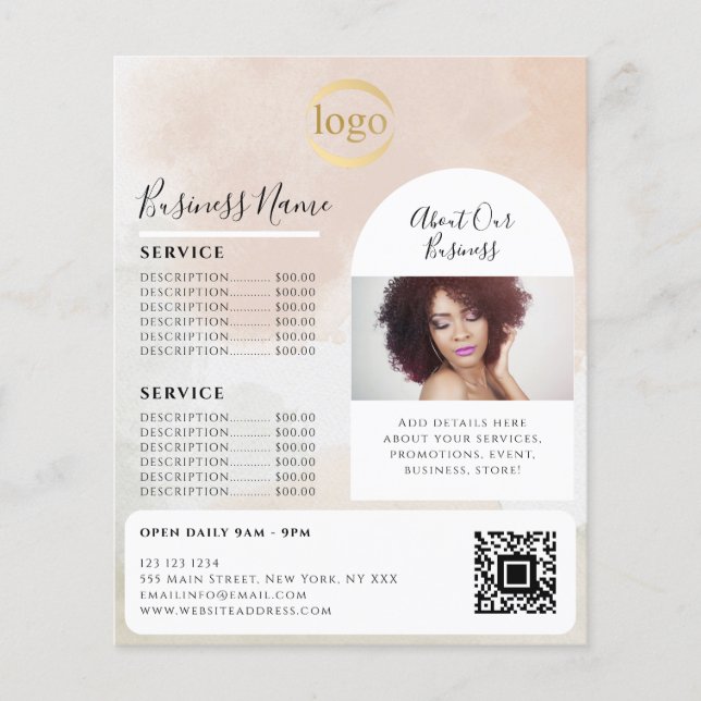 Feminine Abstract Watercolor Paint Promotional Flyer (Front)