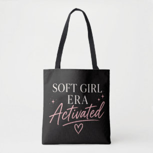 Feminine Aesthetic Black Soft Girl Era  Tote Bag