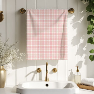 Feminine Bath Towel Rose Gold Plaid for Mom