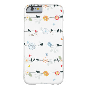 Feminine Birds on a Wire and Flowers Barely There iPhone 6 Case