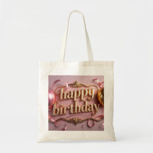 Feminine birthday luxurious elegant extravagant tote bag