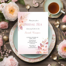 Feminine Blush Gold Floral Bridal Shower Tea Party