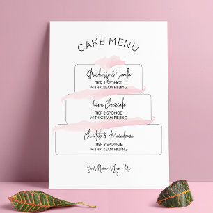 Feminine Blush Pink Elegant Tiered Cake Flavours Poster