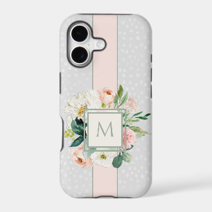 Feminine Blush Pink Floral with Your Monogram
