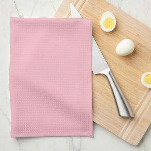 Feminine Blush Pink Grey Monogram Script Name Chic Tea Towel