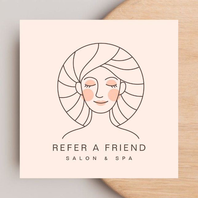 Feminine Blush Pink Salon & Spa Referral Card (Creator Uploaded)