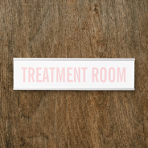 Feminine Blush Pink & White Beauty Salon Room Door Sign