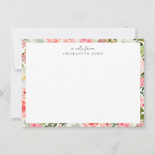 Feminine Blush Pink White Girly Botanical Floral Card