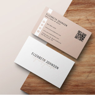 Feminine Boho Beige Minimalist Simple QR Code Business Card