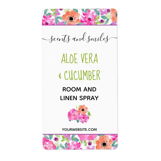 Feminine Business Brand Floral Product Label (Front)