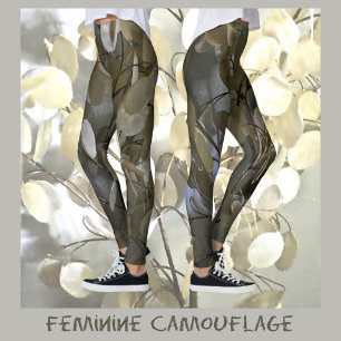 Feminine Camouflage Grey and Green Leggings