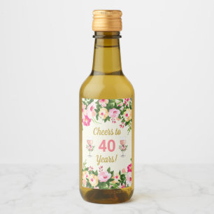 Feminine Cheers Birthday Mini Bottle Label