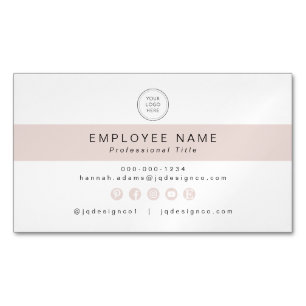 Feminine Chic Blush Pink Small Business Magnetic Business Card