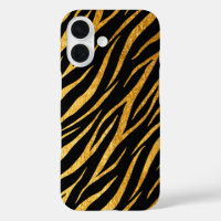 Feminine Chic Luxury Black Gold Classy Zebra Print
