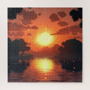 Feminine Dining Room Decor Landscape Print Jigsaw Puzzle