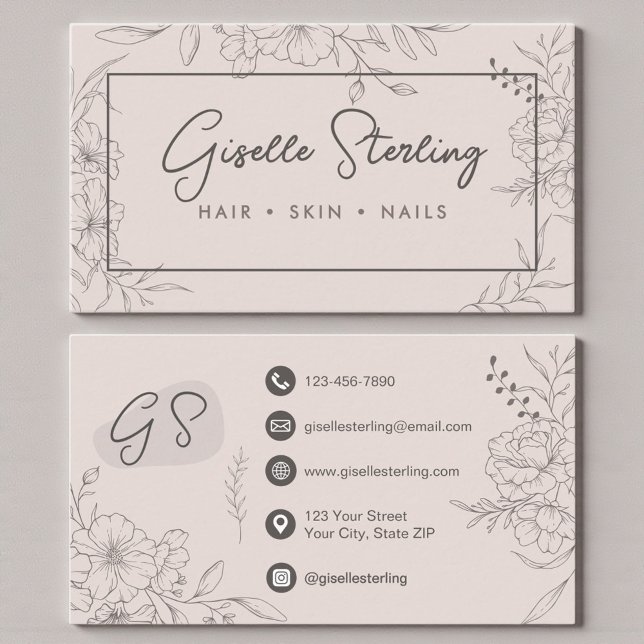 Feminine Elegant Blush Pink Business Card (Creator Uploaded)