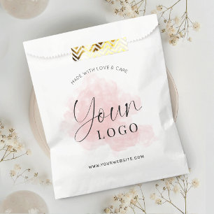 Feminine Elegant Company Logo Paper Shopping Bags