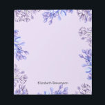 Feminine Elegant Watercolor Lilac Flowers Name Notepad<br><div class="desc">Elegant watercolor purple lilac flowers with a customisable name for a personalised notepad.</div>