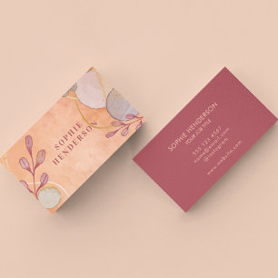 Feminine Elegant watercolor Typography  Business Card