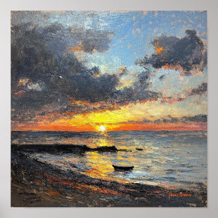 Feminine Evening Sky Wall Art Guest Room Decor