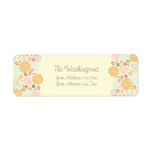Feminine Fancy Modern Floral Personalised Return Address Label