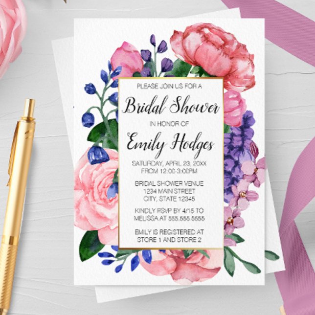 Feminine Floral Bridal Shower Invitation (Creator Uploaded)