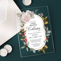 Feminine Floral December 100th Birthday Party