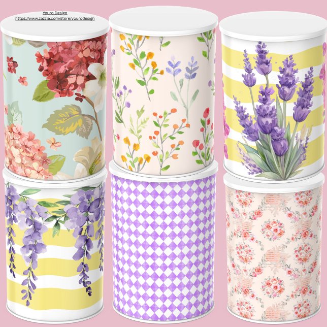 Feminine florish artwork blue pink Decoupage Tissue Paper (Pretty botanical pastel and stripes decoupage tissue paper. Modern watecolor flowers tissue paper.)