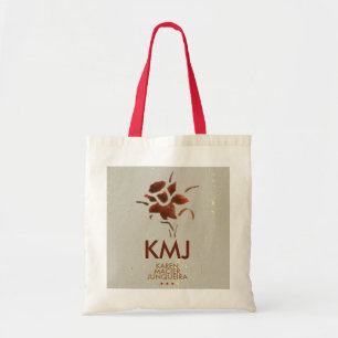 feminine flower monogram tote bag