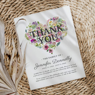Feminine Funeral Thank You Card
