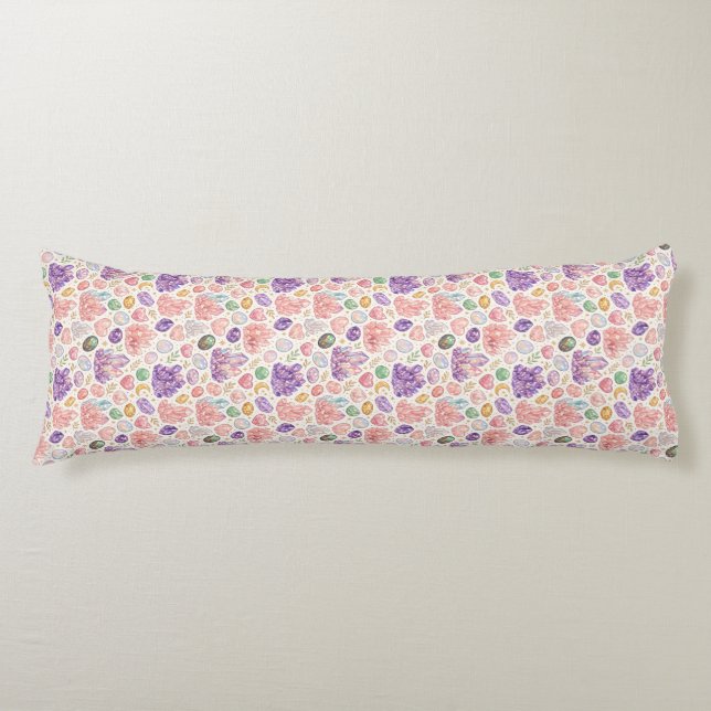 Feminine Gemstone Seamless Pattern Body Cushion (Front)